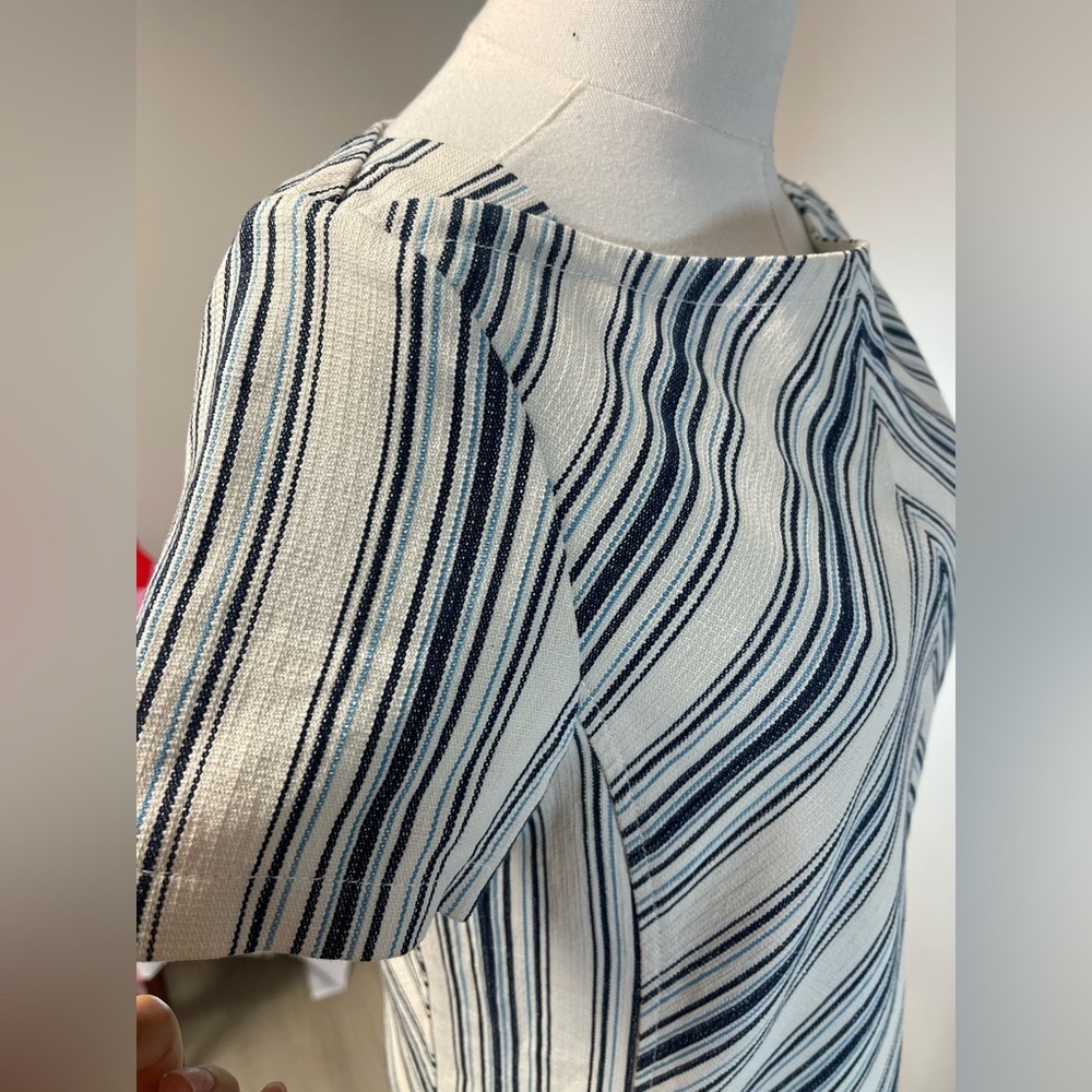 See By Chloe Cotton Linen Mix Stripe Shift Dress - Picture 12 of 16
